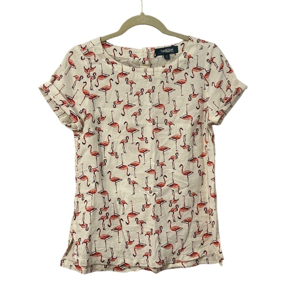 MODCLOTH FLAMINGO LINEN BLOUSE